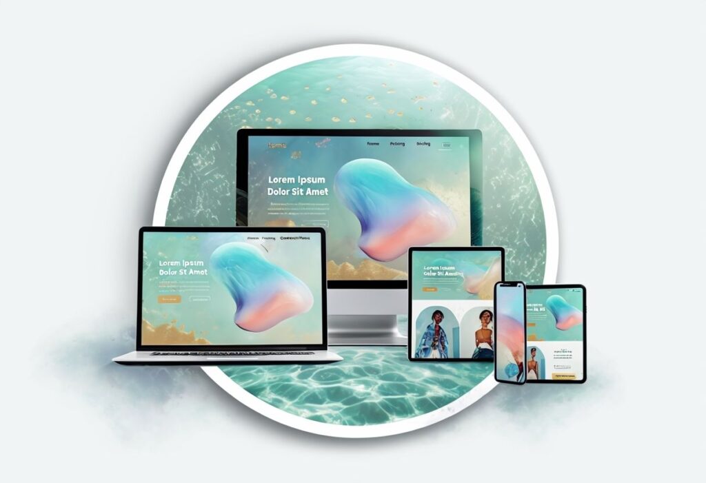 Responsive modern website design on multiple devices